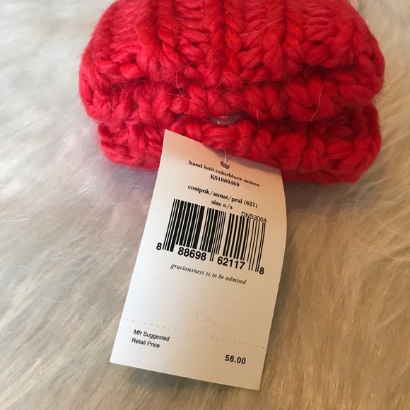 NWT Kate Spade Hand Knit Color Block Mittens - Picture 7 of 7